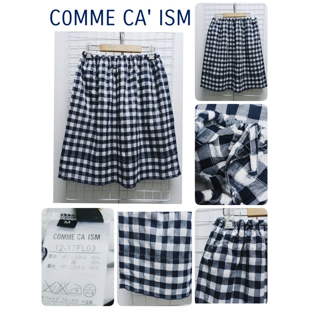 C0MME CA' ISM กระโปรงลายตารางผ้าคอตตอน ญี่ปุ่นมือสอง