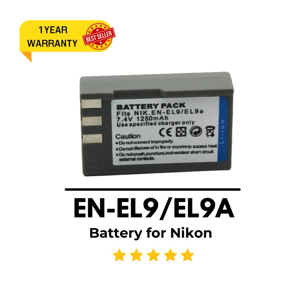 EN-EL9 / Battery for Nikon D40 DSLR, Nikon D40 Nikon D40X DSLR, Nikon D40X Nikon D60 DSLR, Nikon D60
