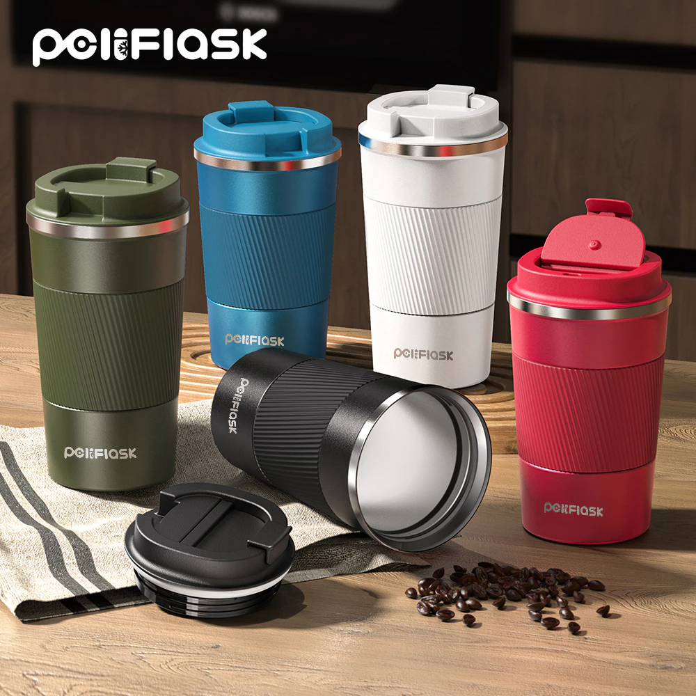 Peliflask แก้วกาแฟพกพา 380ML 510ML เก็บความเย็น แก้วกาแฟ แก้วเก็บอุณหภูมิ สแตนเลสแบบพกพา น้ำสแตนเลส