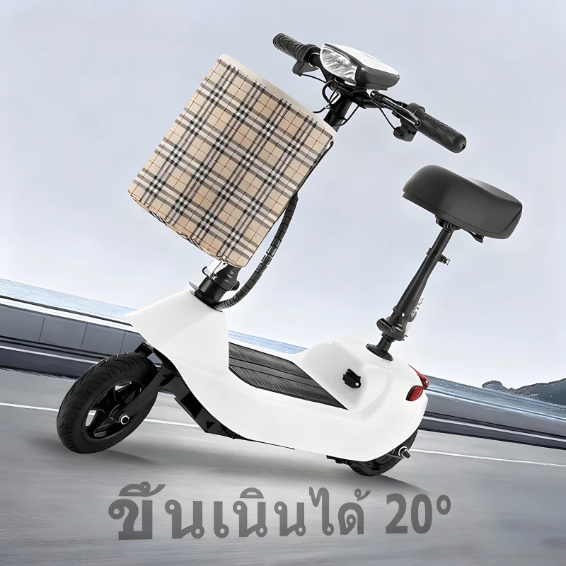 สกู๊ตเตอร์ไฟฟ้า พับได้ รับน้ำหนัก 100kg แบต 24V8A ไฟหน้า LED thumbnail 6