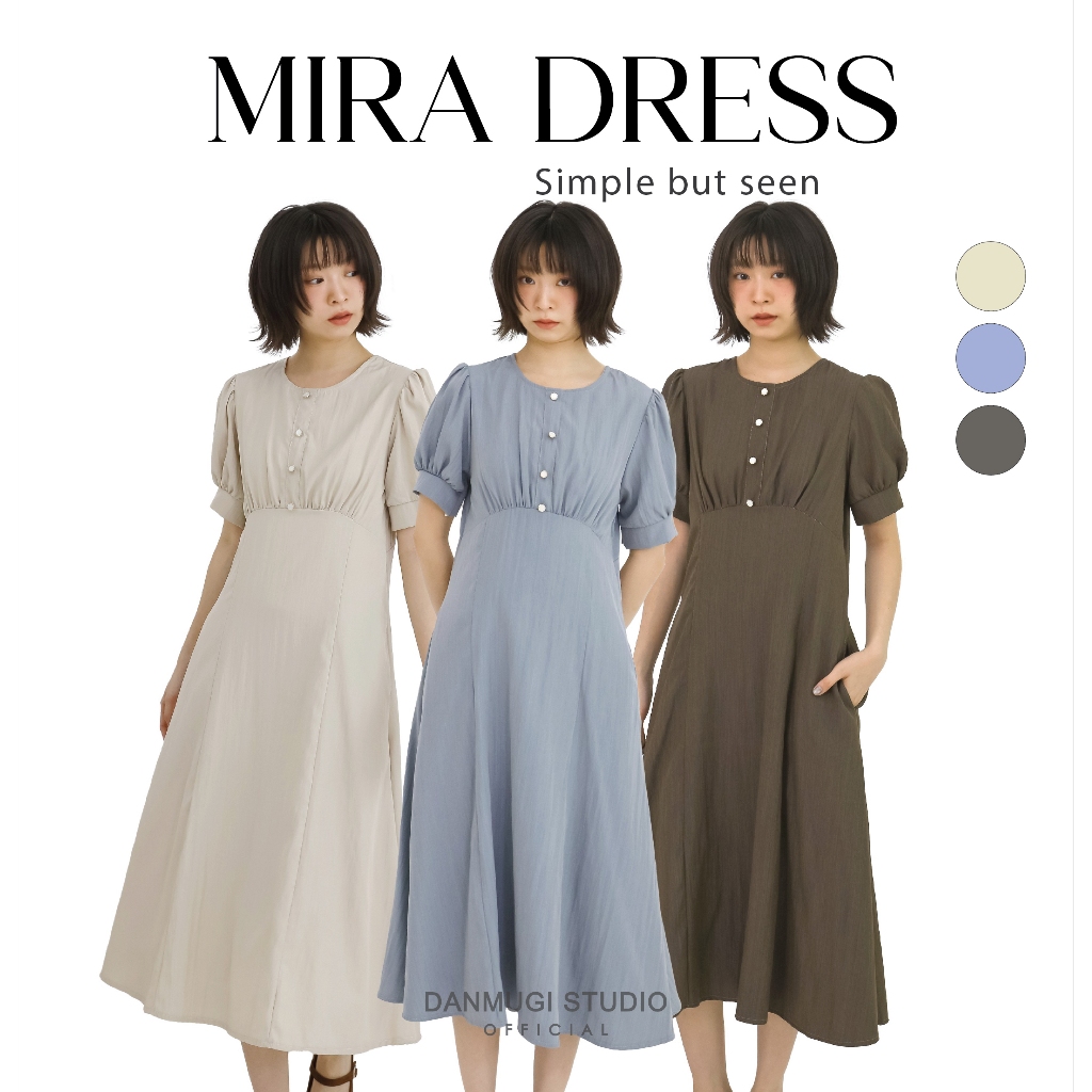 📍พร้อมส่ง1-2วัน📍 mira dress เดรสยาวใส่ทำงาน ไปคาเฟ่ สไตล์มินิมอลโทนสีสุภาพ