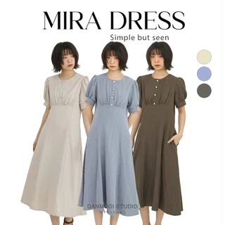 📍พร้อมส่ง1-2วัน📍 mira dress เดรสยาวใส่ทำงาน ไปคาเฟ่ สไตล์มินิมอลโทนสีสุภาพ