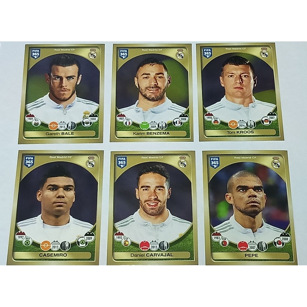 รวม สติ๊กเกอร์ sticker football panini Fifa 365 สโมสร Real Madrid