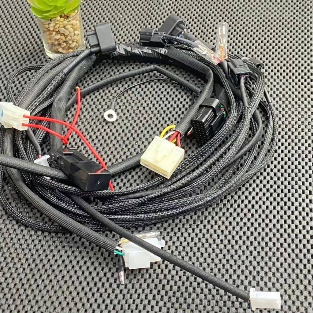 ชุดสายไฟย่อ ชุดเล็ก เวฟ125 มอเตอร์ไซค์ ระบบไฟชาร์จ เช็คโค้ตรีแมพ รีเลย์ปั้มติ้ก ไฟหน้าไฟท้ายครบ