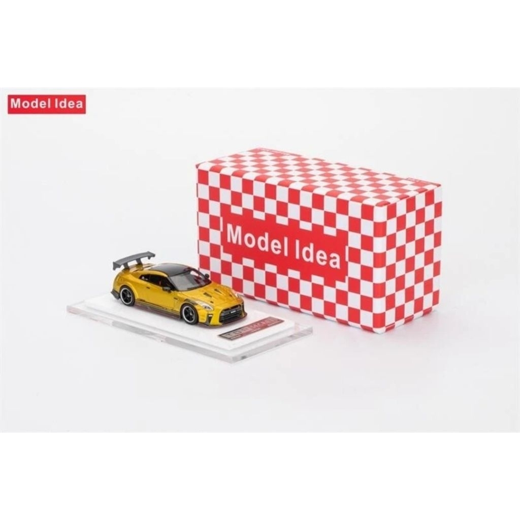 Model Idea 1:64 Nissan GT-R R35 Top Secret Gold Resin Model Car