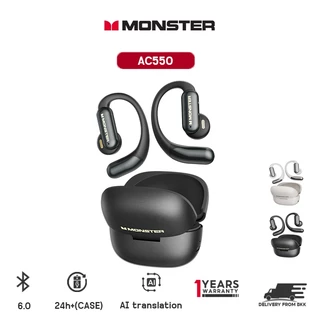Monster AC550 หูฟังAI บลูทูธ 6.0 หูฟังอัจฉริยะ รองรับ AI Real-Time Translation แปลภาษาได้ถึง134ภาษา ดีไซน์เปิดหู แบตเต