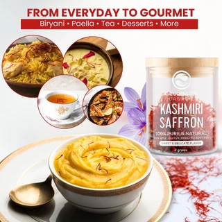 Gourmazia Premium Kashmiri Saffron – All-Red Mongra Threads, Hand-Picked & Sun-Dried, Single-Origin from Kashmir, 2G