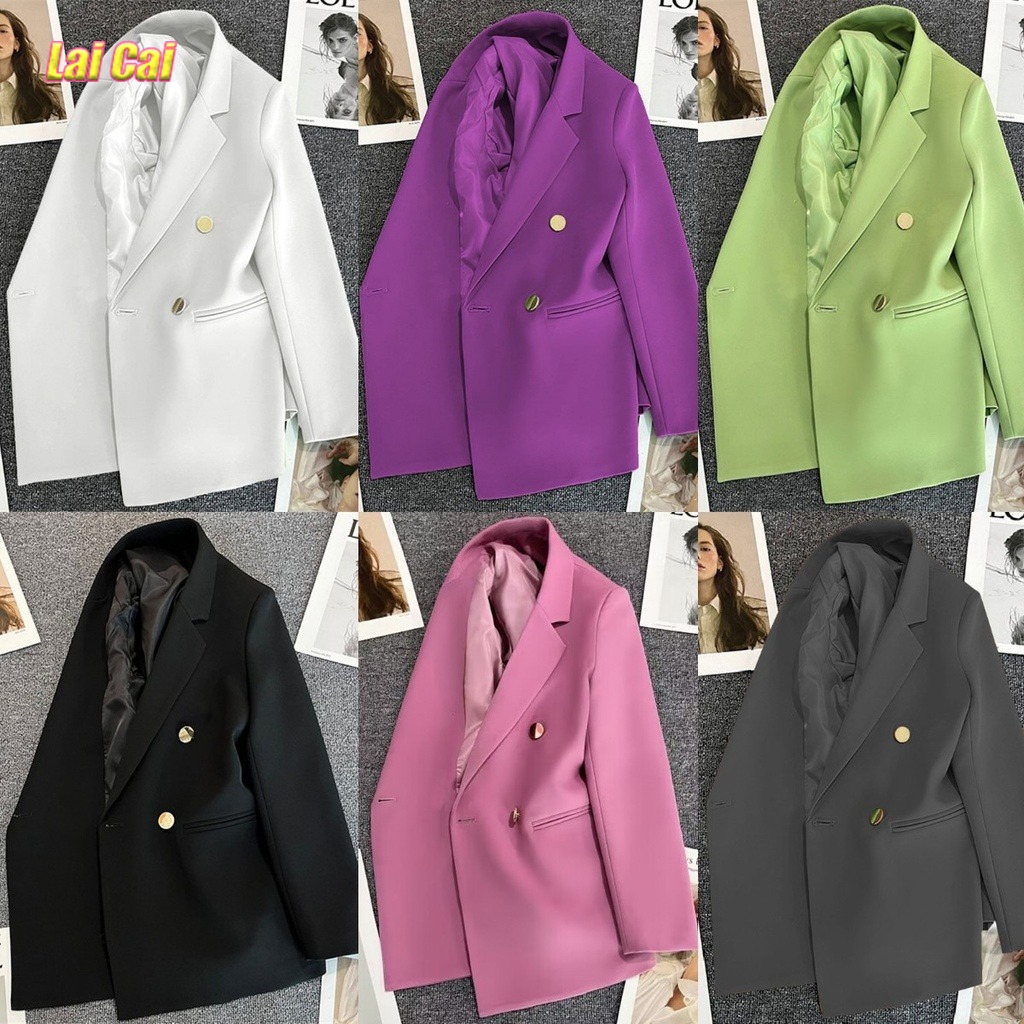 🔥ส่งไวจากไทย🔥 MSD/Fulllove Blazer เสื้อเบลเซอร์ผู้หญิงใหม่สบายฝ้ายนุ่ม สีดำ/กากี ไซส์ครบ ทรงเข้ารูป สีคลาสสิกทุกโอกาส