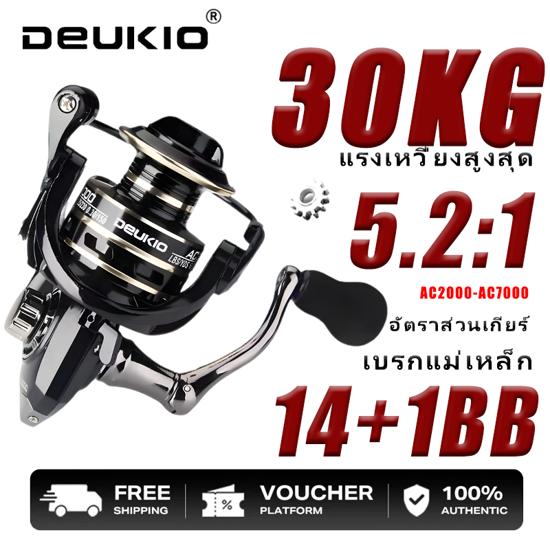 รอกสปินนิ่งตกปลา AC2000-7000 รอกตกปลา อัตราทดเกียร์ 5.2:1 รอกสปินถูกๆ