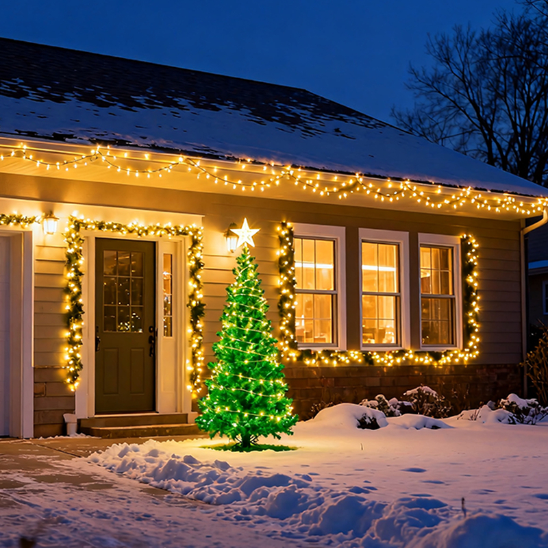 จัดส่งรวดเร็ว ไฟกระพริบ 100 led ยาว8เมตรใช้ประดับตกแต่งห้อง ตกแต่งสวน ปรับระดับกระพริบได้ - รูปที่ 6