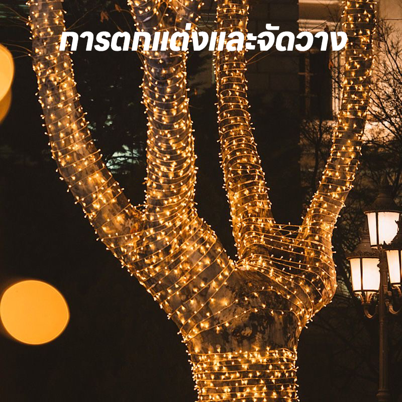 จัดส่งรวดเร็ว ไฟกระพริบ 100 led ยาว8เมตรใช้ประดับตกแต่งห้อง ตกแต่งสวน ปรับระดับกระพริบได้ - รูปที่ 4