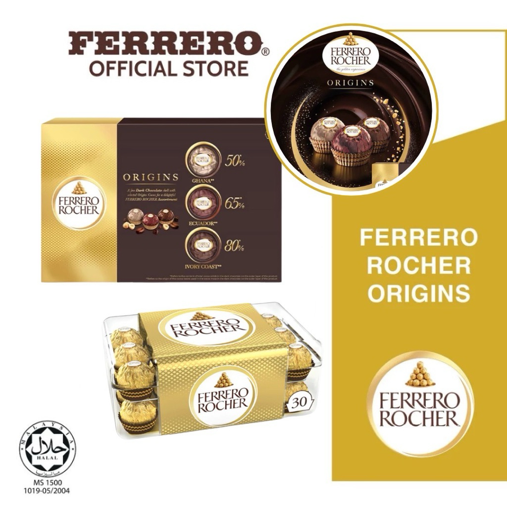 Ferrero Rocher เฟอร์เร่โร่ รอชเชอร์ช็อคโกแลต 30 ลูก และ Ferrero Rocher Collection ของแท้ ช็อกโกแลต​Exp:09/2026
