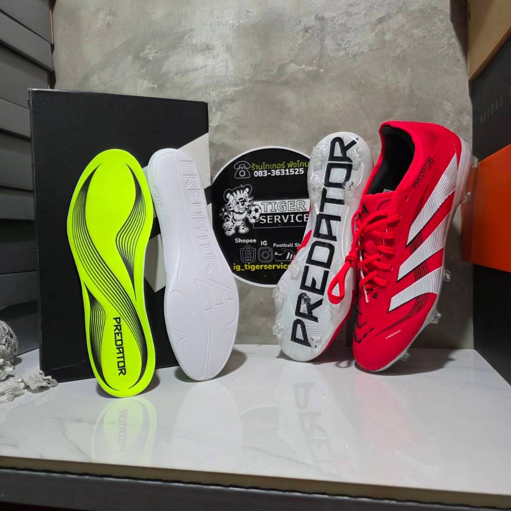ตัวรองท็อป ลิ้นปกติ Adidas Predator25 PRO FG ADIDAS PURE VICTORY รองเท้าฟุตบอล อดิดาส ของแท้ มือ1