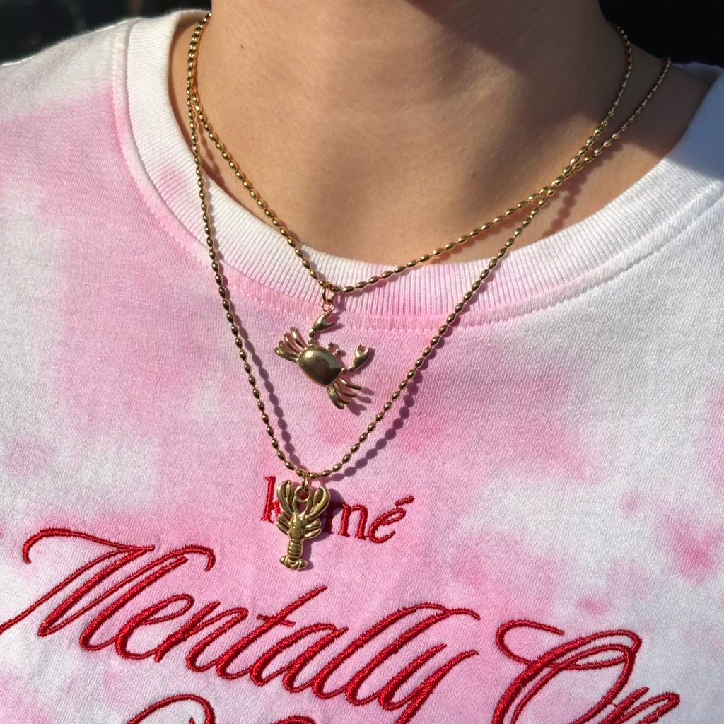 Piing me Stainless steel Necklace | สร้อยคอสแตนเลสพร้อมจี้สัตว์น้ำ (พร้อมส่ง)