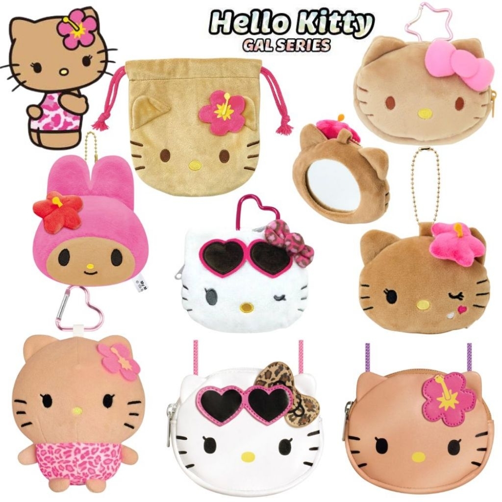 🇯🇵กระเป๋าสะพายข้าง ผ้าคาดผม พวงห้อย ผิวแทน Hello Kitty