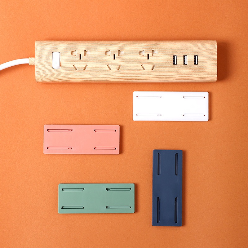 ที่เก็บสายปลั๊กไฟ 2 in 1 ตัวยึดรางปลั๊ก ที่ยึดรางแบบแขวนผนังไร้รอย Socket retainer
