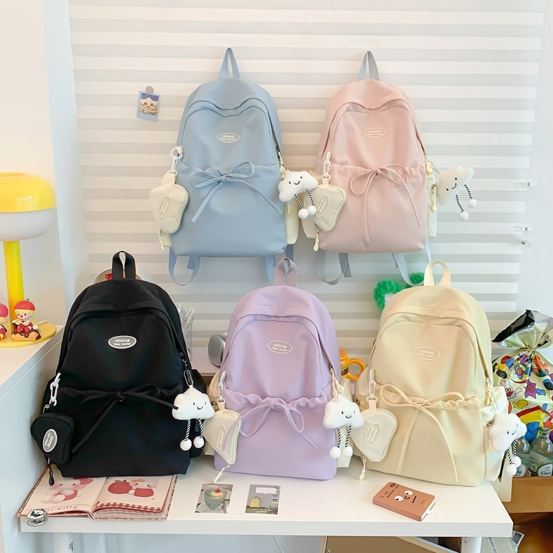 กระเป๋าเป้สไตล์ญี่ปุ่น-minimalist-ความจุใหญ่-สีทึบ-สไตล์สากล-กระเป๋านักเรียน