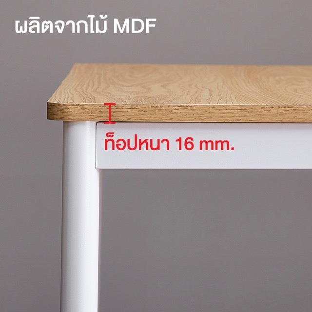 Elife ชุดโต๊ะอาหาร พร้อมเก้าอี้ 4ตัว ห้องครัว ท็อปโต๊ะลายไม้ ผิวเรียบ โครงเหล็กหนาพิเศษ โต๊ะ 1ตัว เก้าอี้4ตัว - รูปที่ 5