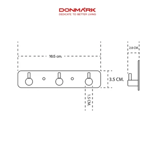 DONMARK ขอแขวนอเนกประสงค์สแตนเลส 3 และ 5 ขอ แบบเจาะยึด รุ่น A-03SS
