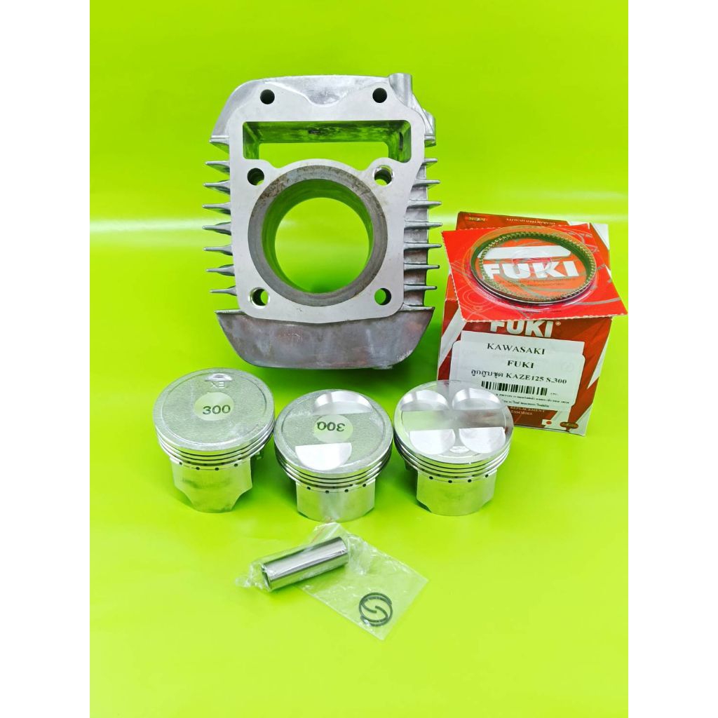 เสื้อสูบ W125i,MSX/KYZ 59 ปลอกยาว พร้อมลูกคาเซ่ (ฟูกิ) 59 มิลสลัก13 หลบวาล์ว 2วาล์ว และ4วาล์ว