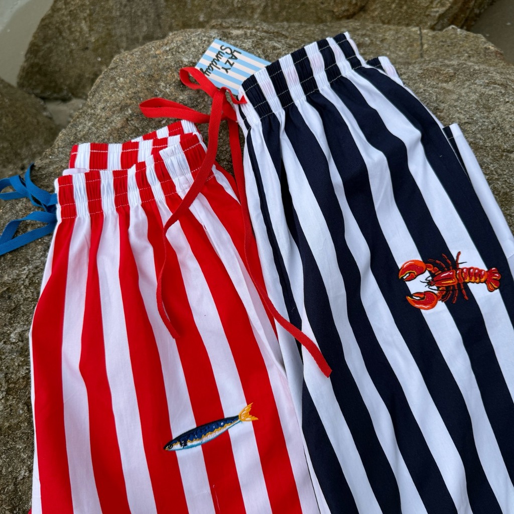 Pool Pants - กางเกงลายริ้ว ขาสั้น / ขายาว ทรงสวย เอวสูง  งานปัก พร้อมส่ง    ผ้าเกรดพรีเมียม รอบนี้สวยแบบ 10/10 ไม่หักเลย - รูปที่ 7