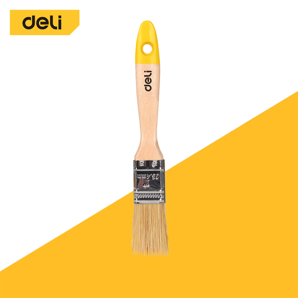 Deli แปรงทาสีบ้าน แปรงทาสี ขนนุ่มปานกลาง เกรดพรีเมี่ยม มี 4 ขนาด ด้ามจับแบบไม้ ขนแปรงหนา Paint Brush