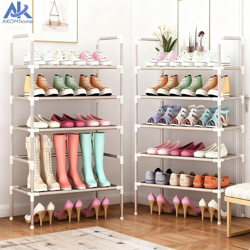 [ ปรับชั้นได้ ]ชั้นวางรองเท้า ชั้นเก็บรองเท้า DIY ปรับระดับความสูงของชั้นได้ แบบโครงเหล็ก น้ำหนักเบา รับน้ำหนักได้ดี
