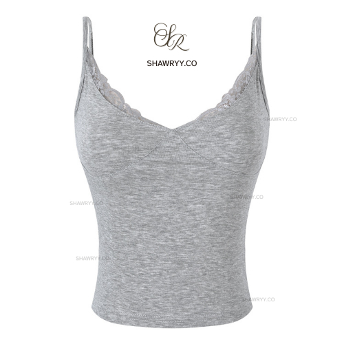 [NEW] SHAWRYY - Lace Lora Top สายเดี่ยวผ้านิ่ม แต่งลูกไม้ คัตติ้งกระชับสบาย สายปรับได้