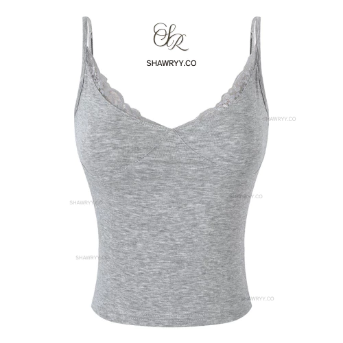 [NEW] SHAWRYY - Lace Lora Top สายเดี่ยวผ้านิ่ม แต่งลูกไม้ คัตติ้งกระชับสบาย สายปรับได้