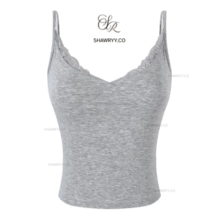 [NEW] SHAWRYY - Lace Lora Top สายเดี่ยวผ้านิ่ม แต่งลูกไม้ คัตติ้งกระชับสบาย สายปรับได้