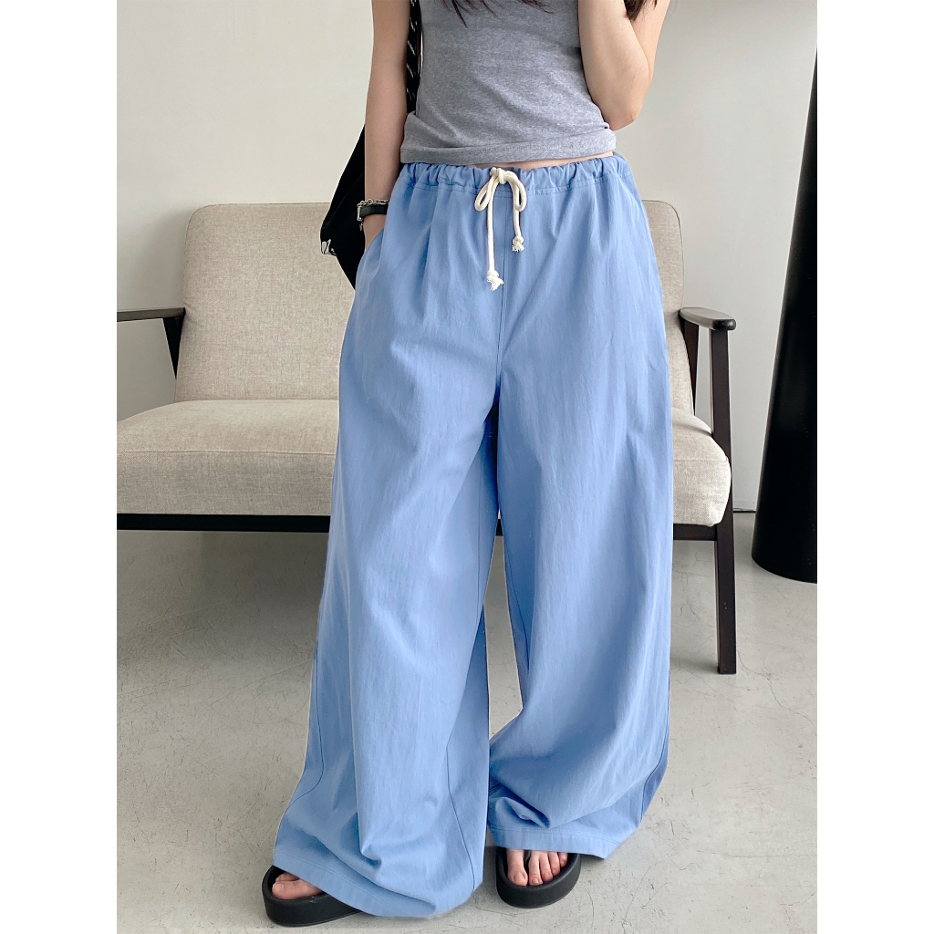 กางเกงขายาว กางเกงเอวต่ำ ทรงหลวม ใส่สบาย ออกแบบสวย สไตล์ลำลอง #010296 - รูปที่ 2