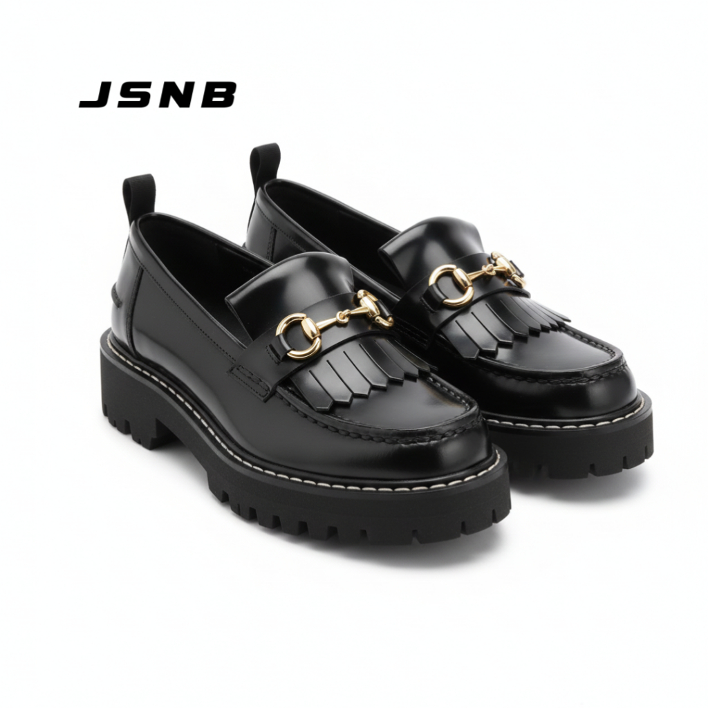 JSNB ส่งฟรี รองเท้าคัทชู รองเท้าโลฟเฟอร์ พร้อมส่ง คลาสสิก เรียบหรู ใส่ทำงาน คัทชูเสริมส้น [LN680]