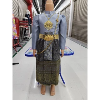 ชุดไทยเด็กบรมพิมาน ชุดไทยเด็กจิตรลดา ชุดไทยอัมรินทร์เด็ก(แถมเข็มขัดทองแบบเป็นผ้า)