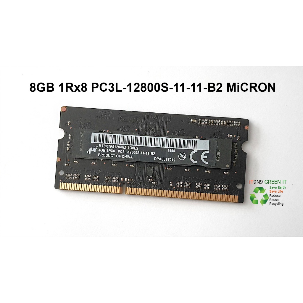 แรม Notebook 4GB 1Rx8-PC3L-12800S-11-11-B2 Micron มือสอง