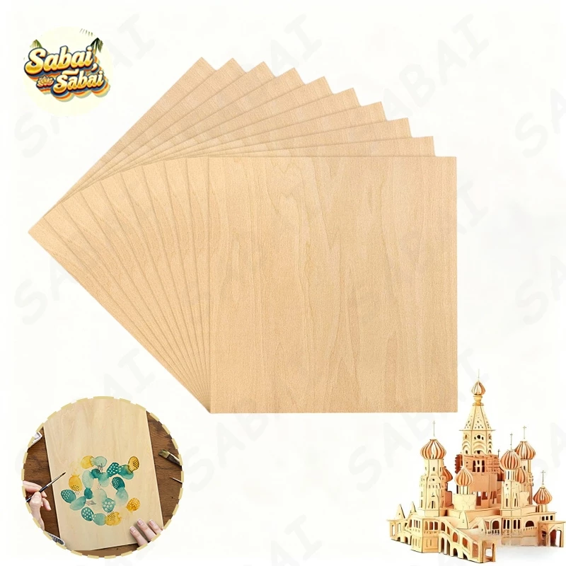 บัลซ่าแผ่นไม้ ไม้บัลซ่าหน้า 5/10pcs ไม้ที่ยังไม่เสร็จ สําหรับบ้านเรือหัตถกรรมรุ่น ทําเอง บัลซา ไม้แผ่น แผ่นไม้