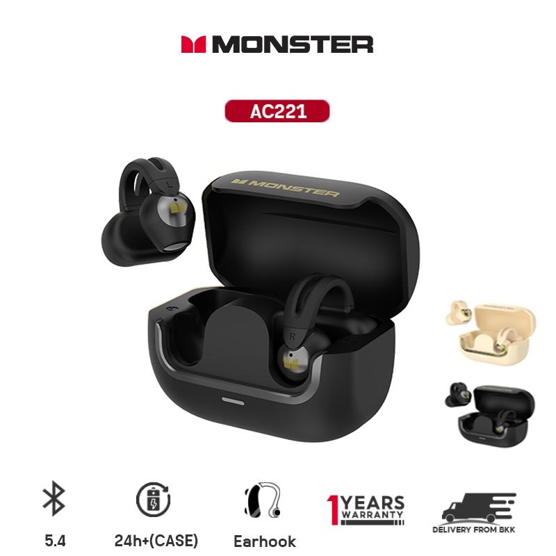 Monster AC221 หูฟังบลูทูธ Open Ear รองรับ AI Real-Time Translation ระบบแปลภาษาอัจฉริยะ สำหรับฟังเพลง