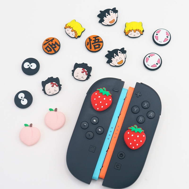 2PCS Cute Cartoon Silicone Thumb Grip Caps Compatible With Nintendo Switch 2 Joystick Caps for Switch2 Game Accessories