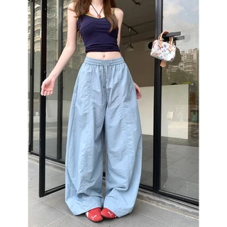 กางเกงขายาว กางเกงลำลอง ทั้งหมด4สี ทรงหลวม สไตล์สปอร์ต เอวยืดได้ #010319
