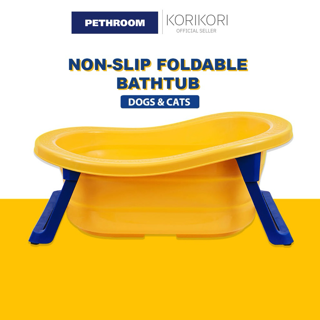 [PETHROOM] ❣️พร้อมส่ง❣️ อ่างอาบน้ำแบบพับได้กันลื่น สำหรับสุนัขและแมว | Non-slip Foldable Bathtub for Dogs & Cats