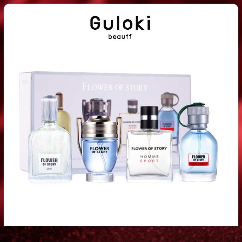 (แท้ 100 % )Guloki น้ำหอมผู้ชาย เซ็ตน้ำหอมผู้ชายกลิ่นคนรวย หรูหรา สดชื่นมีสเน่ห์ น่ามอง น่าตาม ลัคชูลี่ หอมอบอุ่น 4*25ml