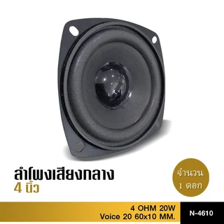 98auto ลำโพงเสียงกลาง4 นิ้ว 4 โอห์ม 20 W. NT-4610 ลำโพงสำหรับ DIY เสียงดี ราคาต่อ2ดอก สินค้าพร้อมส่ง