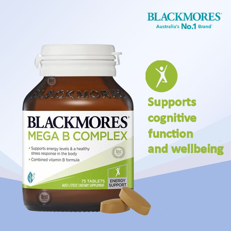 แบล็คมอร์ Blackmores Mega B Complex 75 Tablets วิตามินบี คอมเพล็กซ์