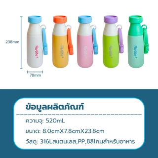 แก้วสแตนเลส 316 คุณภาพสูง ถ้วยความร้อนสำหรับดื่มคู่ ขวดน้ำเก็บความเย็น/ร้อน 520ml ขวดเก็บความเย็น ขวดสแตนเลส-263