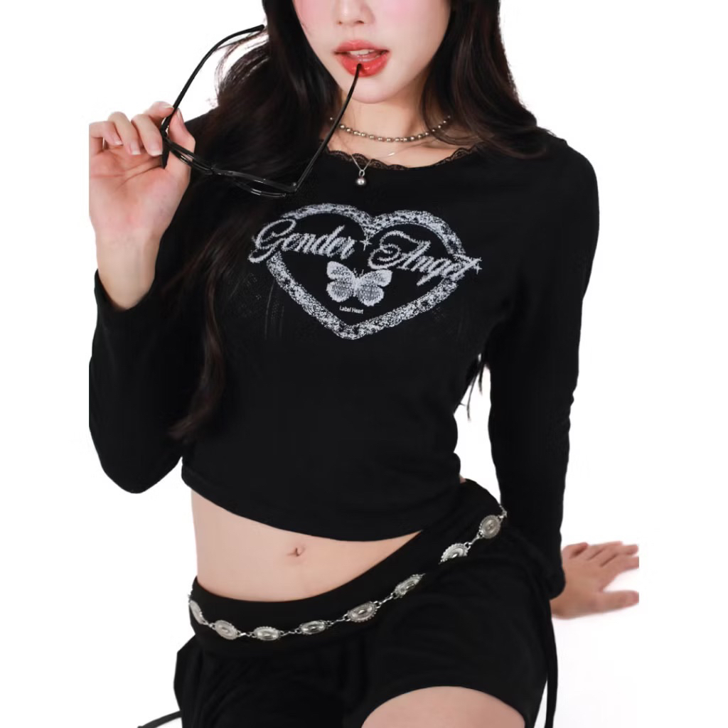 ส่งต่อเสื้อ kome girl รุ่น sweetheart top สีดำ