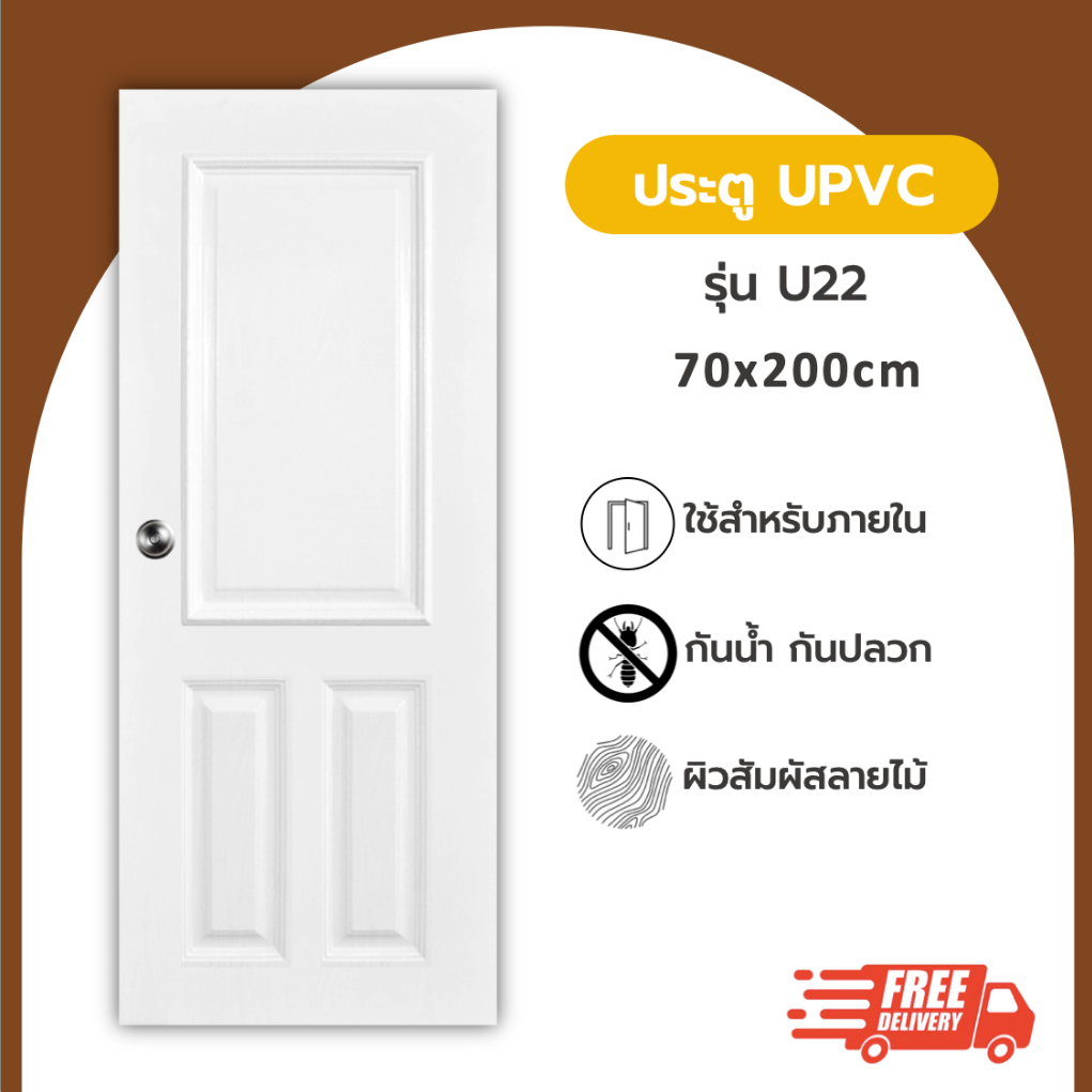 ประตู UPVC รุ่น U22 ขนาด 70x200