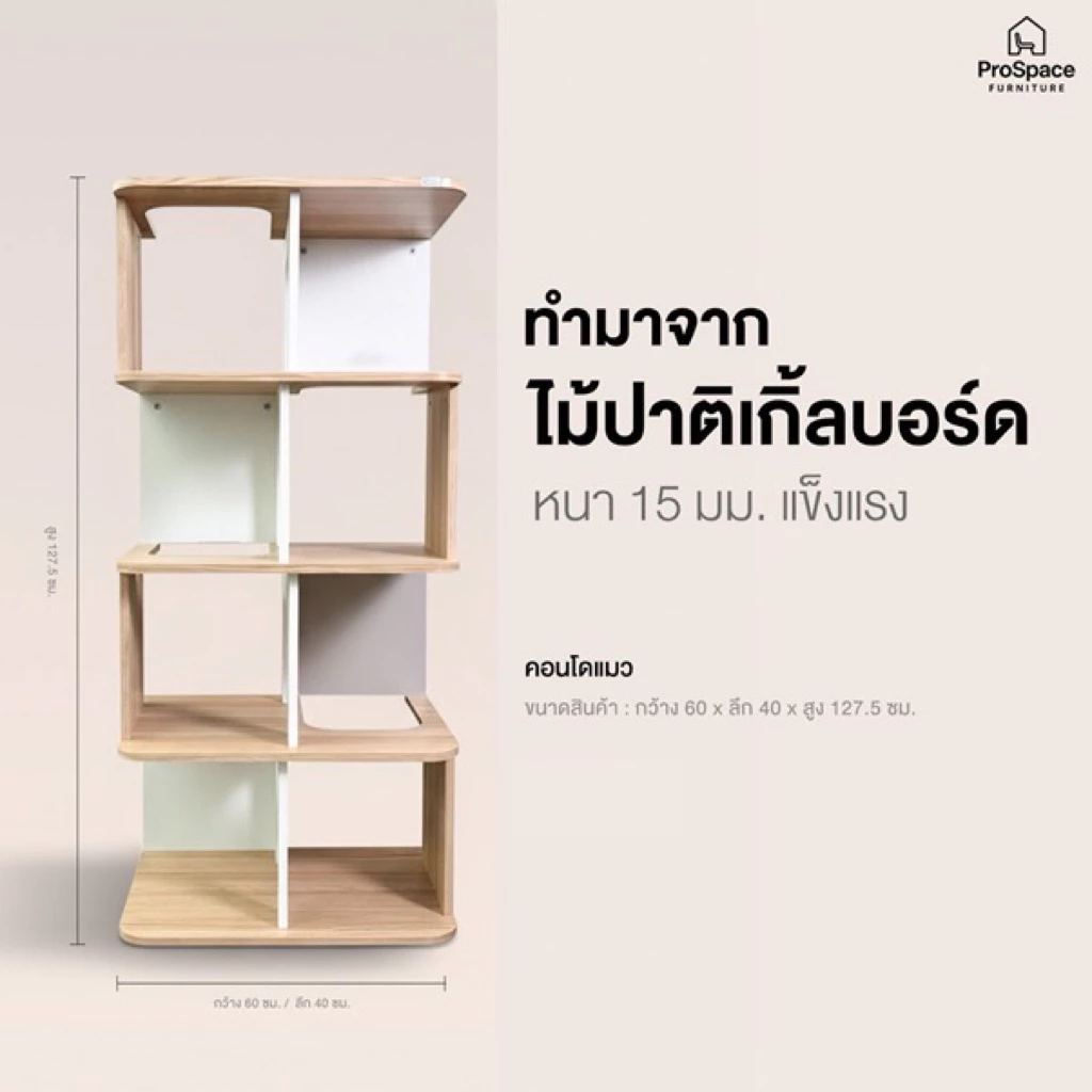 ProSpace คอนโดแมว บ้านแมว ชั้นแมวมินิมอล thumbnail 10