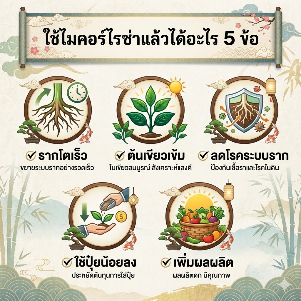 อูเมะไลฟ์ ไมคอร์ไรซ่า 100 กรัม แพ็ค 1-5 ซอง จุลินทรีย์ เร่งราก แตกราก ระเบิดราก รากแน่น บำรุงราก - รูปที่ 3