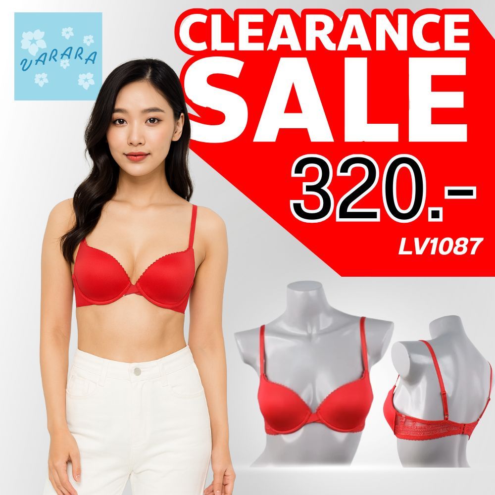 Varara  ยกทรง LV1087 ของแท้  mold  Push up เต้าปั้บเบิ้ลผ้าไร้ตะเข็บ เนียนเรียบ  แต่งลูกไม้ที่ลำดัวถึงด้านหลัง