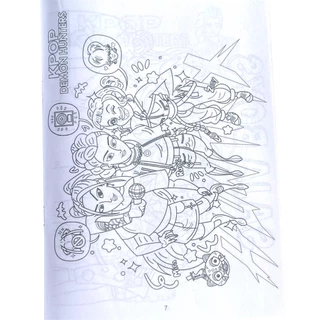 changkid แพ็กคู่ สมุดภาพระบายสี K-Pop Demon Hunters ลายศิลปินแฟนตาซี ต่อสู้ปีศาจ สวยคมชัด