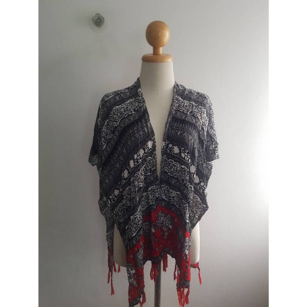 BKL-เสื้อคลุมไหล่ผ้าคอตตอนไม่เย็บข้าง F/25